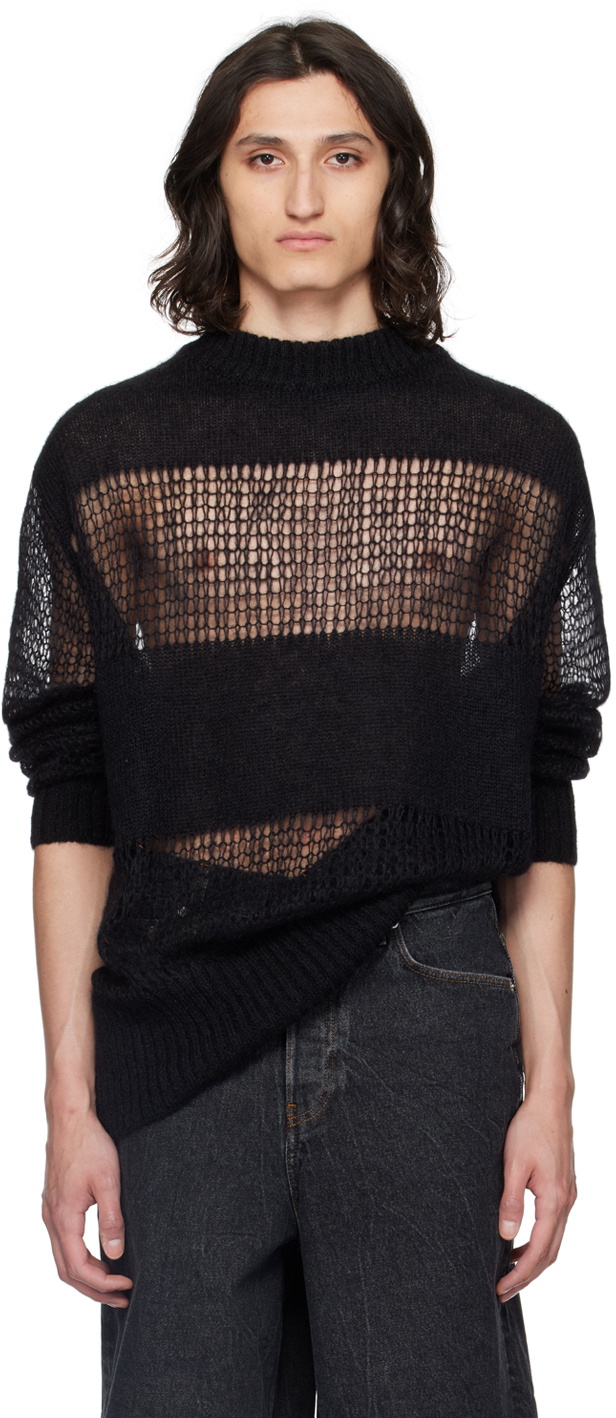 VAQUERA Black Semi-Sheer Sweater