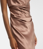 The Sei Bardot off-shoulder silk charmeuse gown