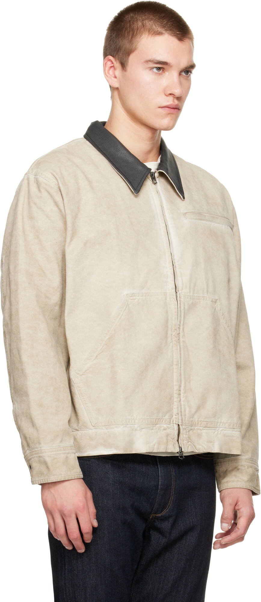 rag & bone Off-White Canvas Workwear Jacket