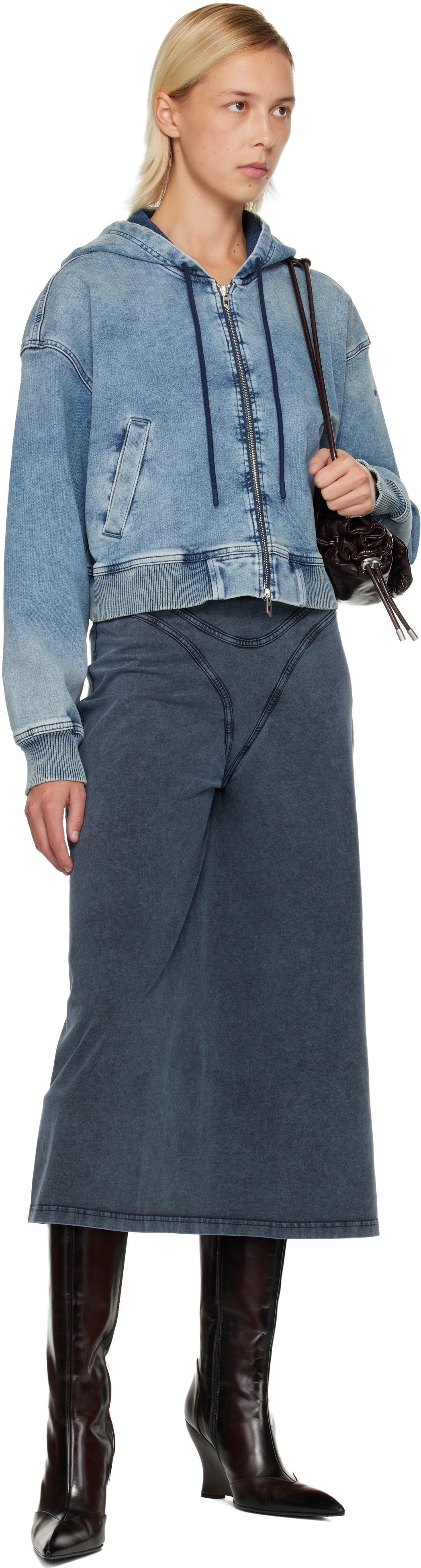 Diesel Blue De-Giri-Crop Jogg Hoodie