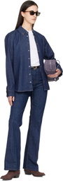 AMI Paris Blue Denim Cotton Ami de Coeur Shirt