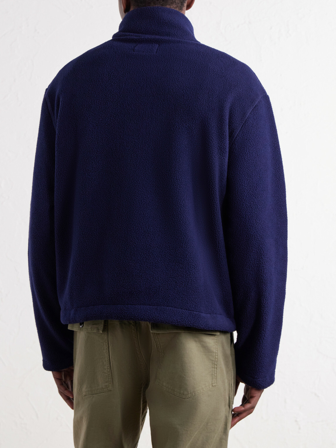 Drake's - Shell-Trimmed Fleece Half-Zip Jacket - Blue