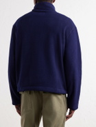 Drake's - Shell-Trimmed Fleece Half-Zip Jacket - Blue