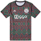 Adidas Men's Ajax Pre-match Top in Black/White