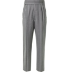 Fear of God for Ermenegildo Zegna - Tapered Pleated Striped Mélange Wool-Twill Trousers - Gray