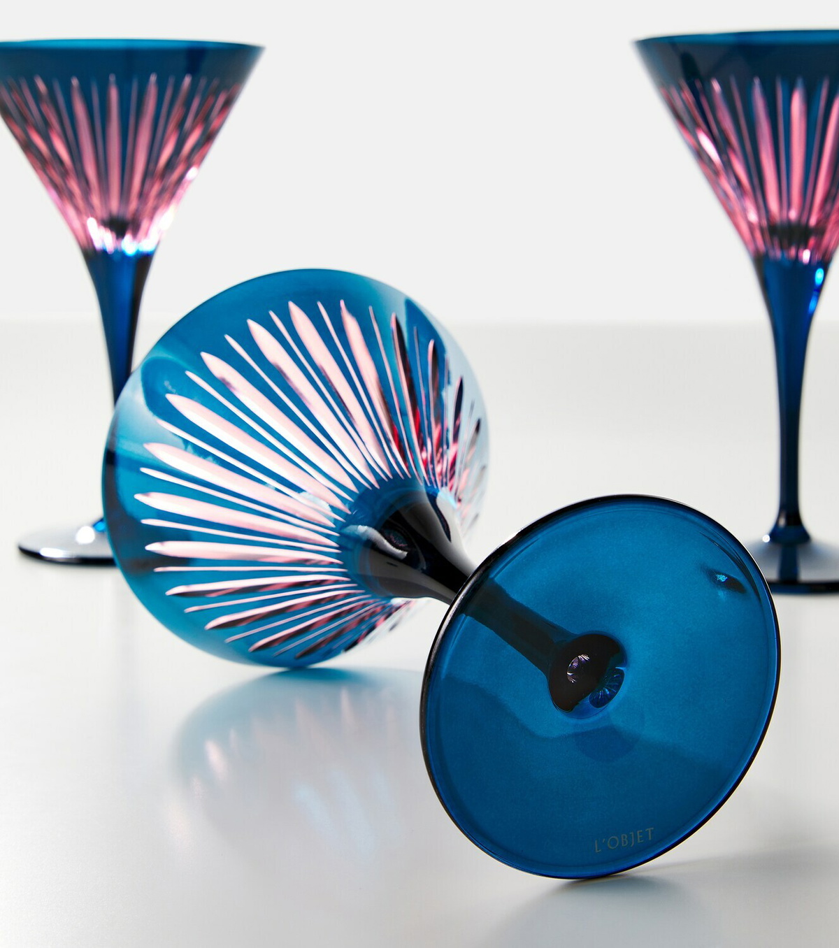 L'Objet Prism set of 4 martini glasses