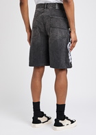 Warren Lotas Embroidered Denim Shorts Black