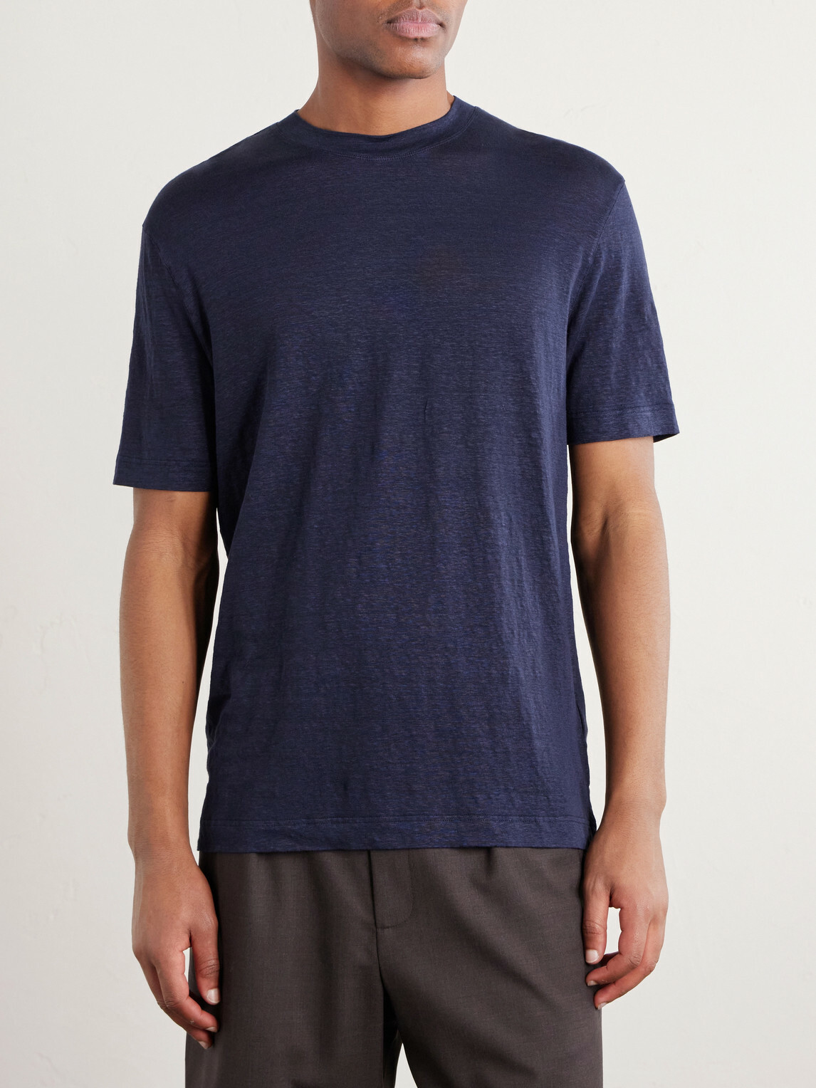 Thom Sweeney - Linen-Blend T-Shirt - Blue