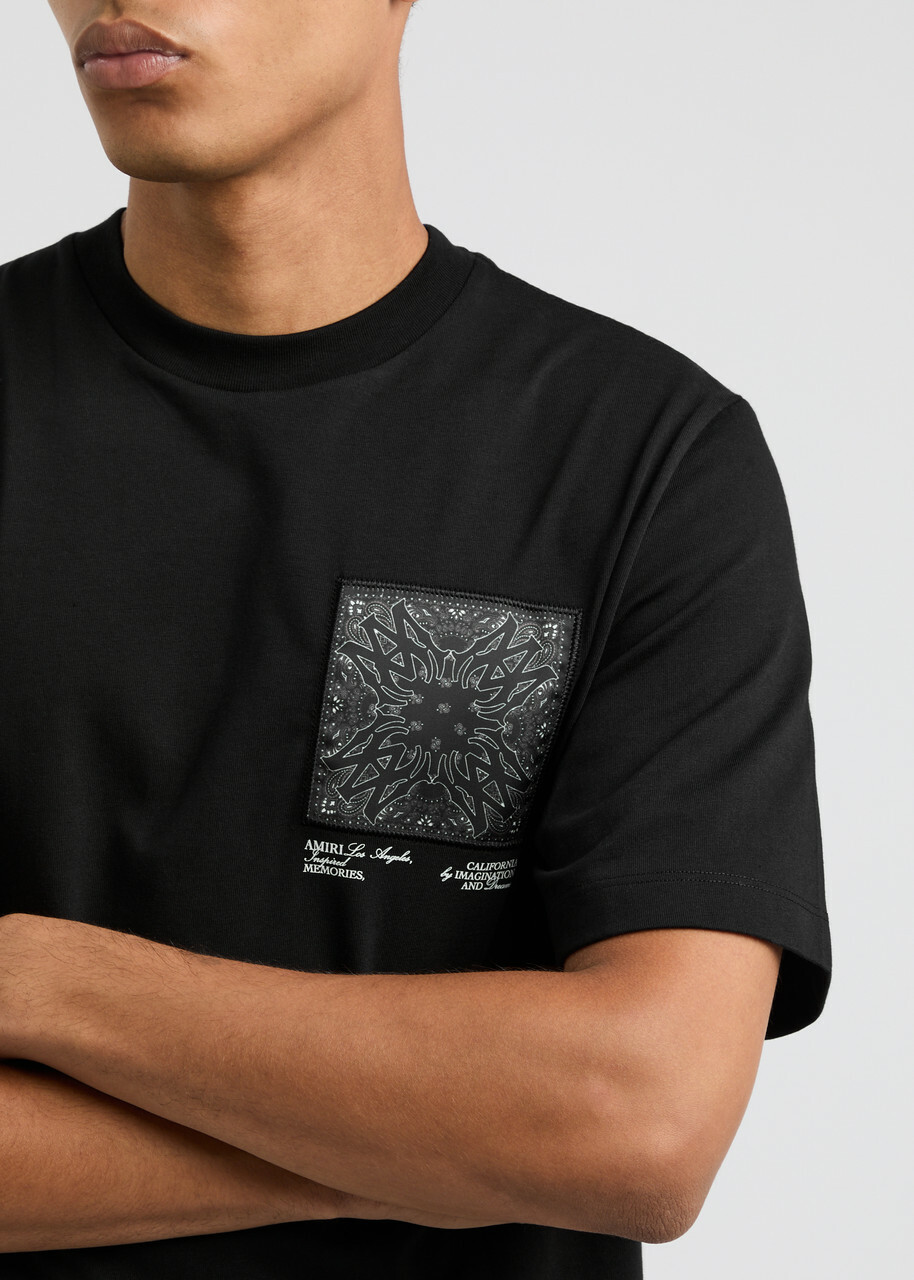 Amiri MA Bandana Logo-appliquéd Cotton T-shirt Black Amiri