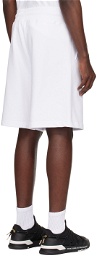 Versace Jeans Couture White V-Emblem Shorts