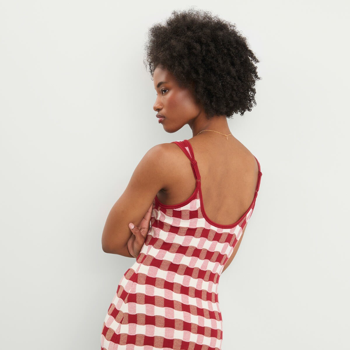 House Of Sunny Women's Picnic Hockney Midi Dress in Red Check
