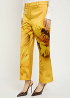 Tory Burch Printed Satin Trousers Yellow