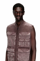 Diesel Zip-up knitted vest with cargo pockets - Knitwear Mens in Brown