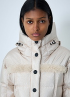 Moncler Grenoble Belted Down Jacket With Faux Fur Trim
