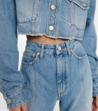 Alessandra Rich Paneled high-rise flared jeans