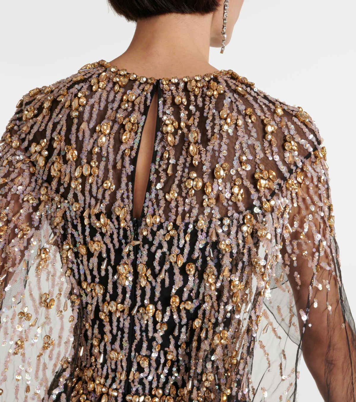 Jenny Packham Ursula embellished caped tulle gown Jenny Packham