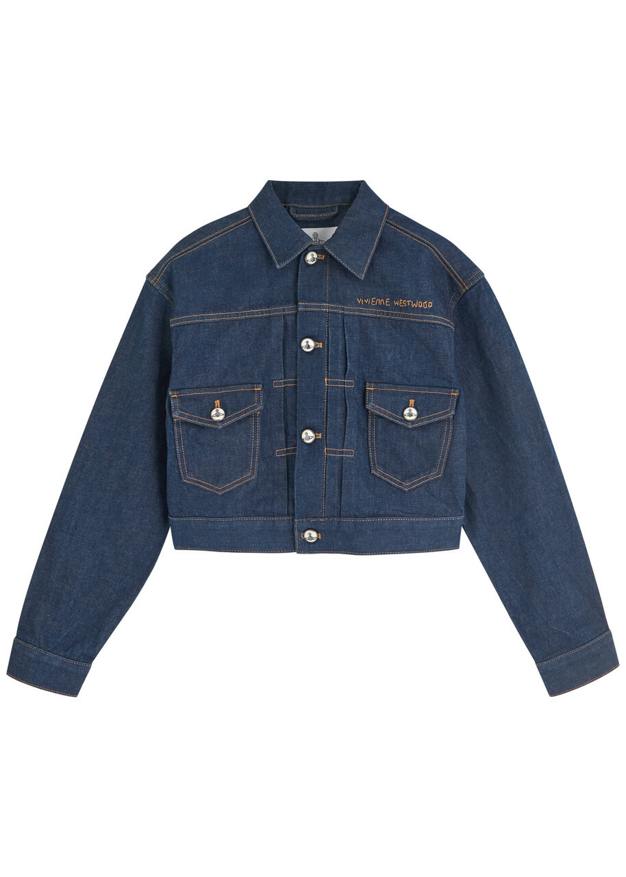 Vivienne Westwood Blue Cropped Marlene Denim Jacket Vivienne