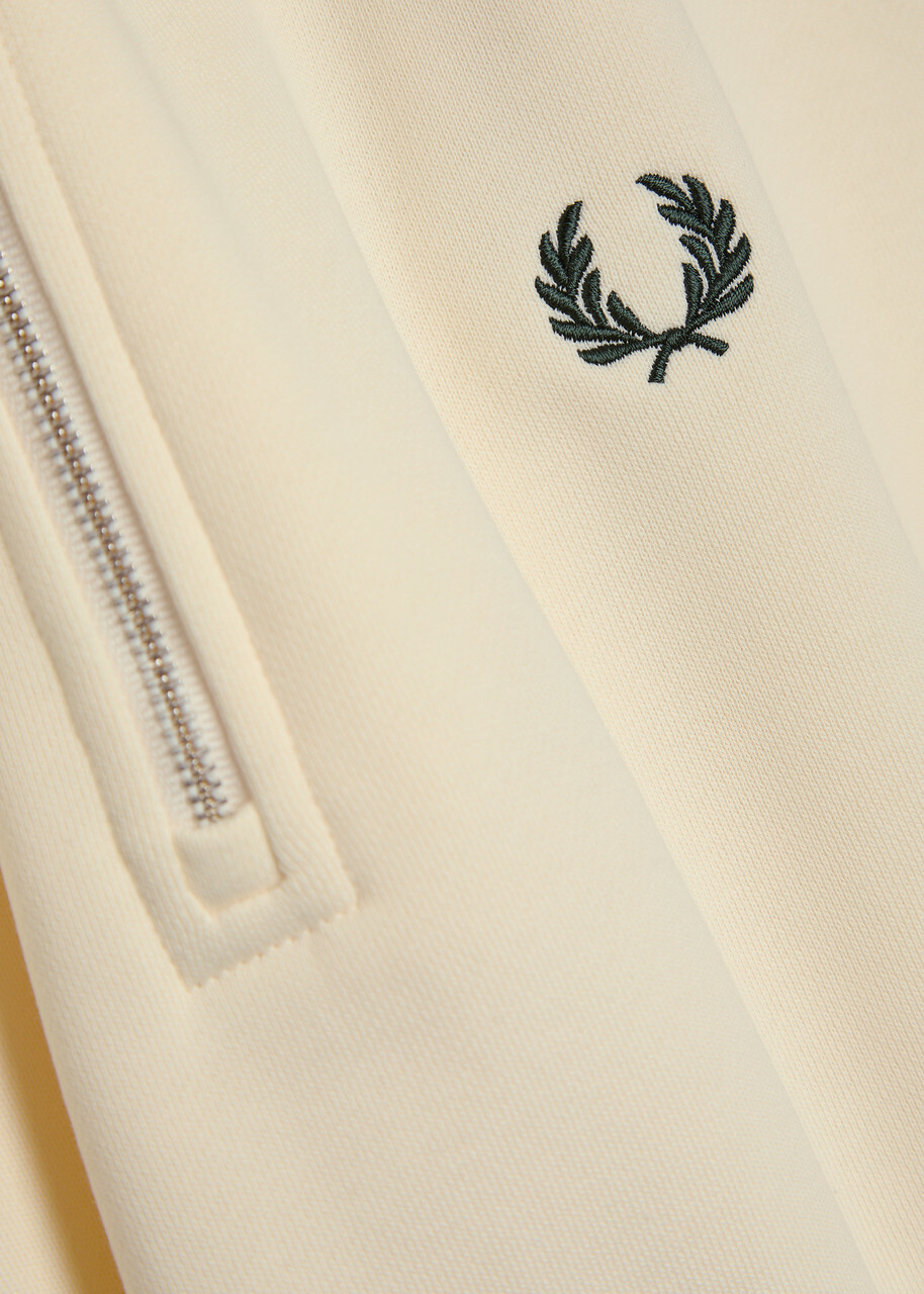 Fred Perry Half-zip Logo-embroidered Cotton Sweatshirt Ecru