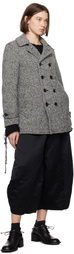 Black Comme des Garçons Black Tweed Herringbone Coat