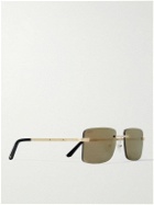 Cartier Eyewear - Santos Frameless Gold-Tone Sunglasses