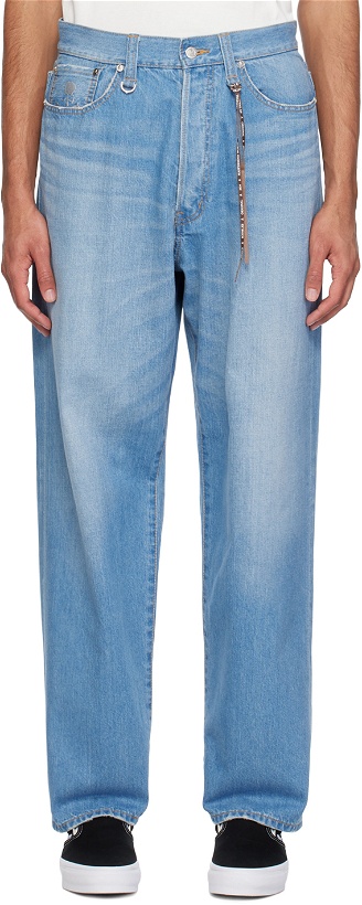 Photo: MASTERMIND WORLD Blue Embroidered Jeans