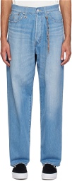 MASTERMIND WORLD Blue Embroidered Jeans