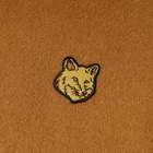 Maison Kitsuné Men's Fox Head Patch Wool Scarf in Golden Brown/Caramel