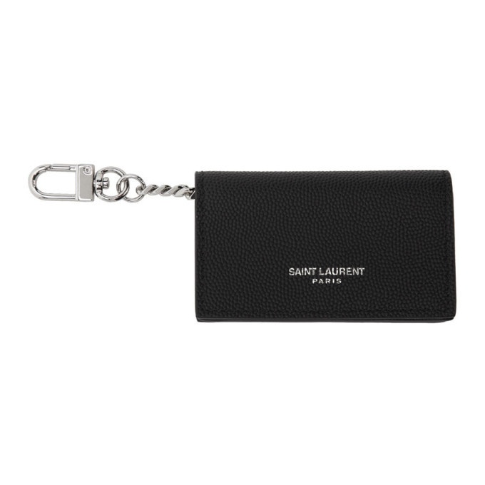 Photo: Saint Laurent Black Logo Pouch Keychain
