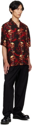 WACKO MARIA Black & Red 56 Tattoo Studio Edition Skull Shirt