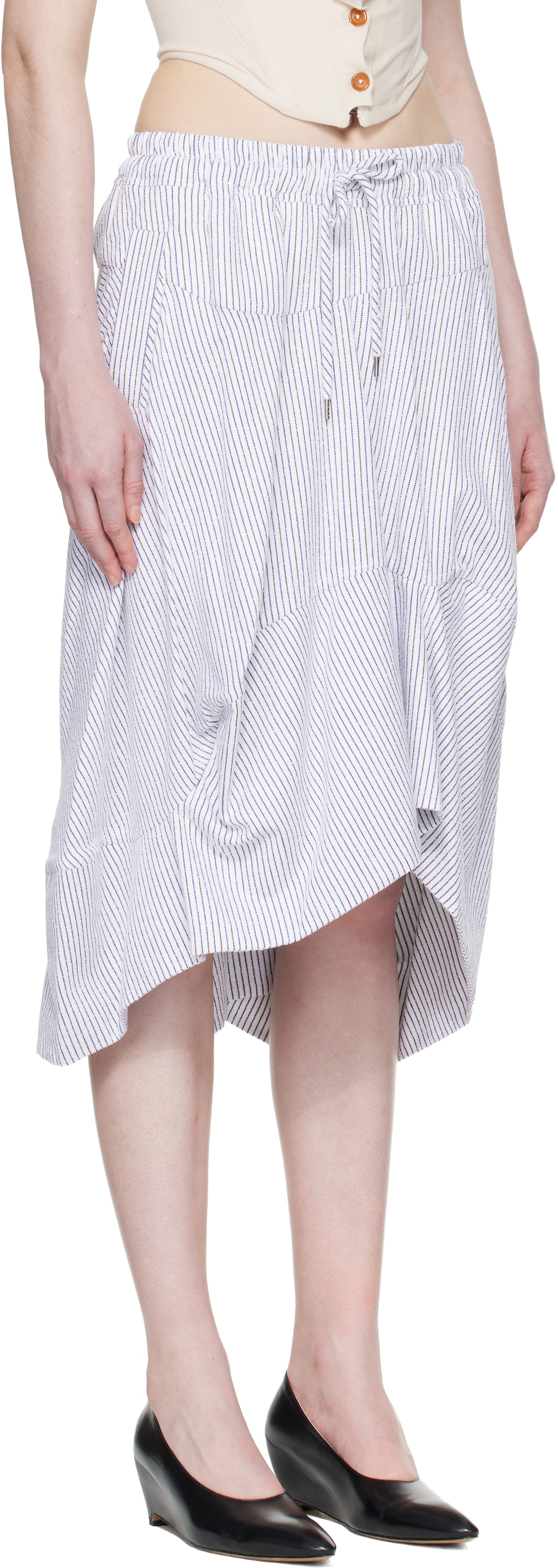 Vivienne Westwood White & Blue Aerodrome Midi Skirt