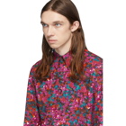 Dries Van Noten Red and Purple Floral Shirt