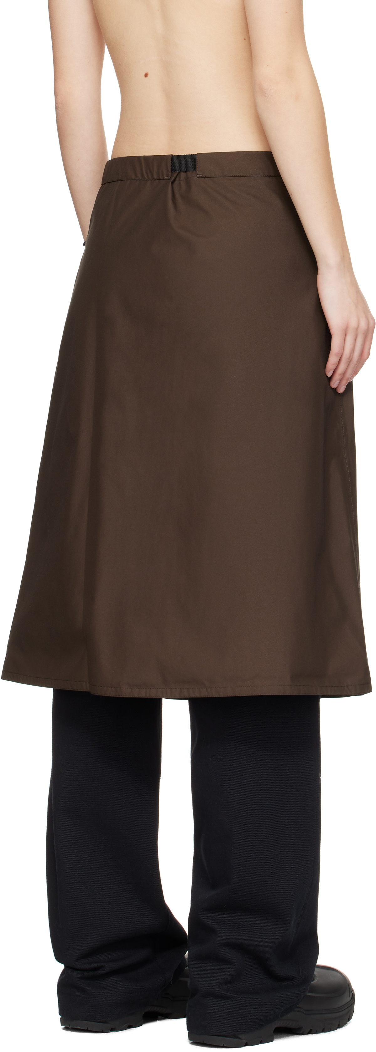 ROA Brown Tilak Edition Paclite Midi Skirt