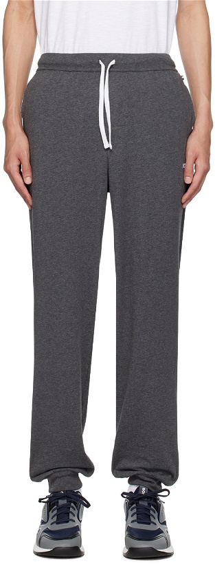 Photo: BOSS Gray Embroidered Track Pants
