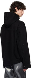 HELIOT EMIL Black Hooded Denim Jacket