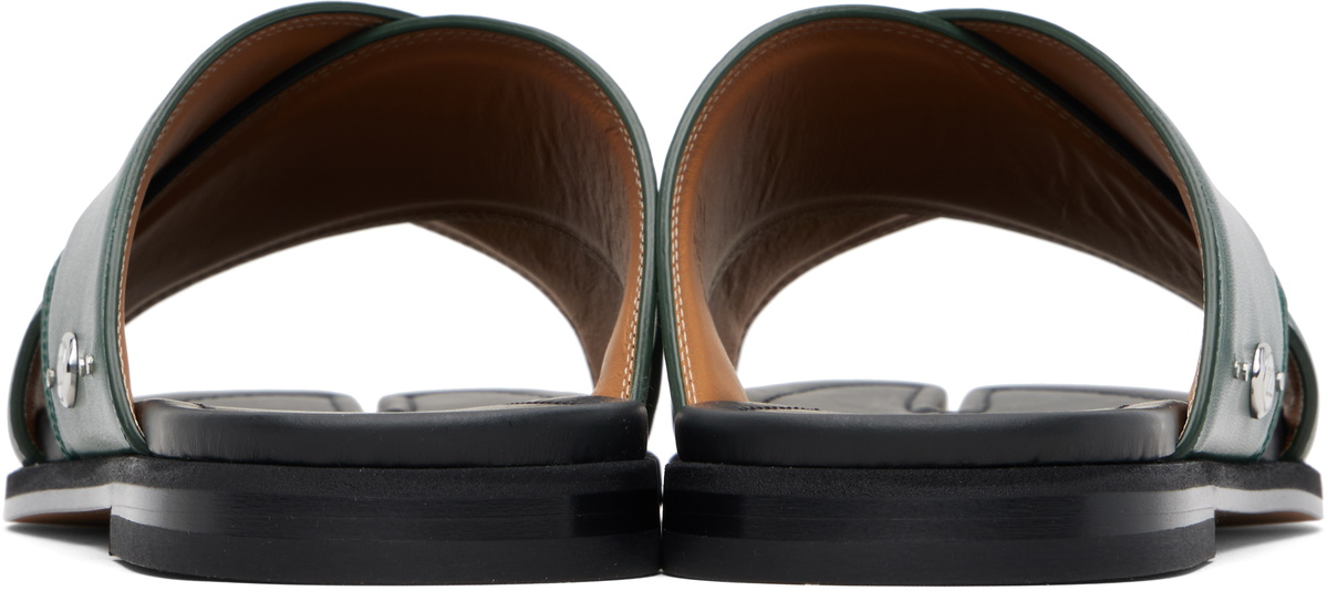 Maison Margiela Green Tabi Numbers Crossed Sandals