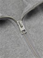 Maison Kitsuné - Logo-Appliquéd Cotton-Jersey Half-Zip Sweatshirt - Gray