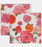La DoubleJ Bright Blooms Large set of 2 napkins