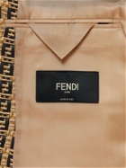 FENDI - Slim-Fit Logo-Print Woven Blazer - Neutrals
