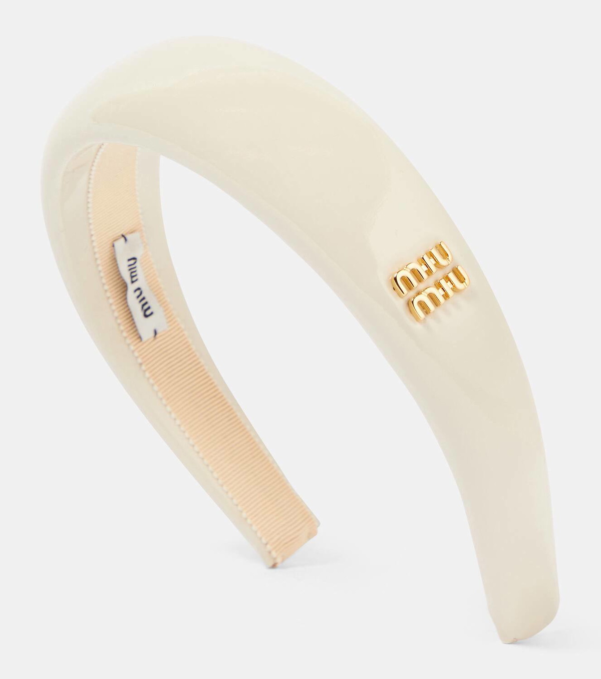 Miu Miu Bridal logo patent leather headband
