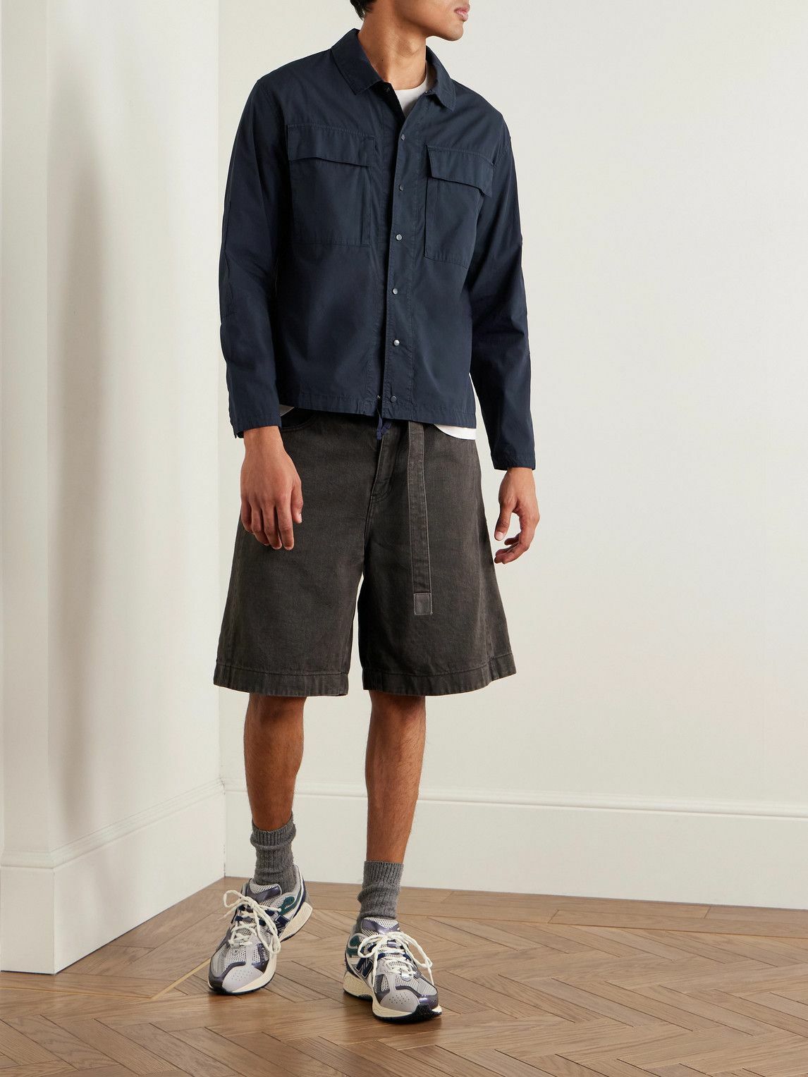 C.P. Company - Logo-Appliquéd Cotton-Ripstop Overshirt - Blue C.P.