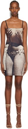 ELLISS SSENSE Exclusive Beige Grab My Body Mini Dress
