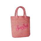 MC2 Saint Barth Raffia Bucket Pink Bag With Embroidery