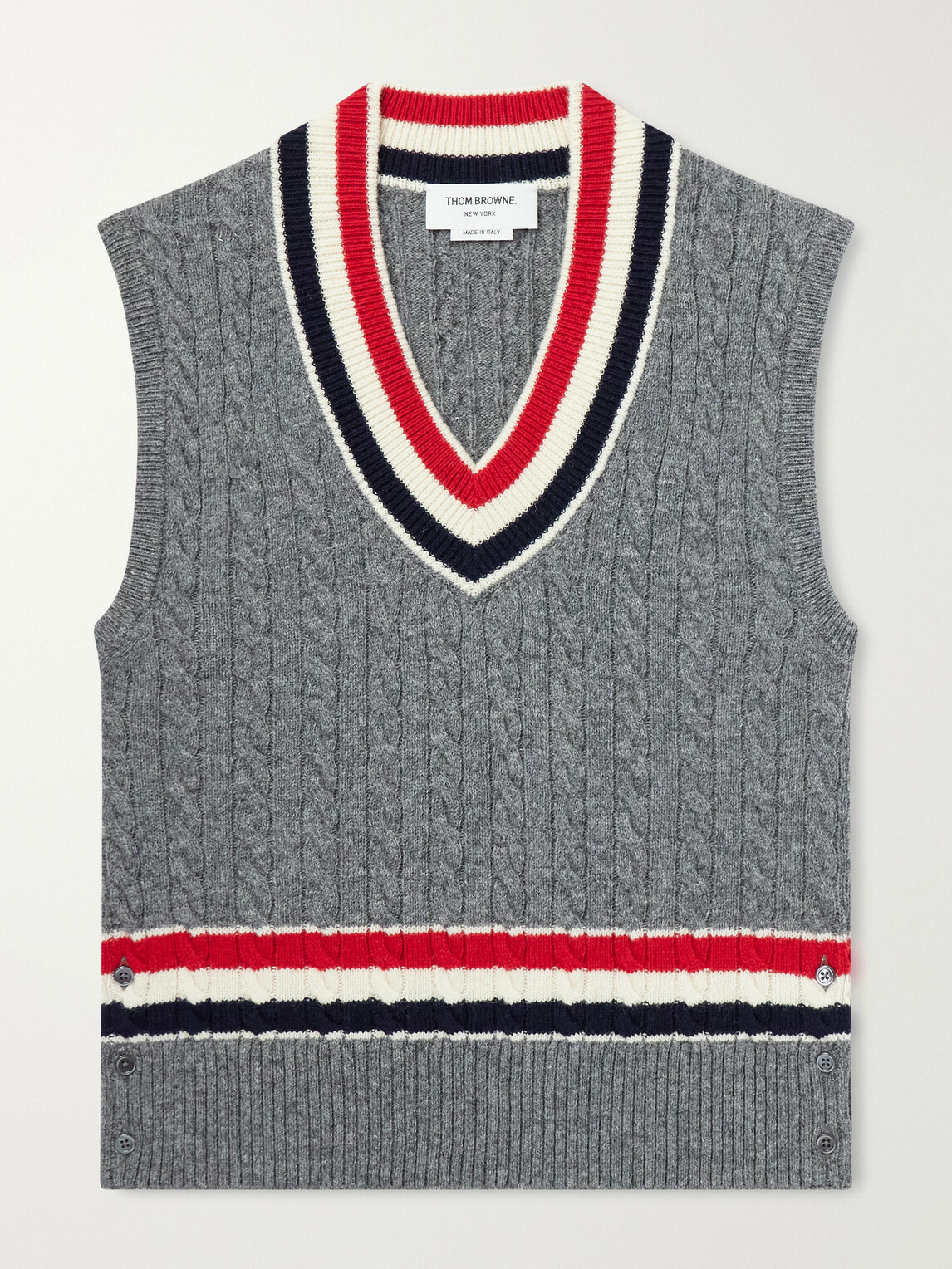 Thom Browne - Cable-Knit Wool Vest - Gray