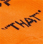 Off-White - Logo-Intarsia Stretch-Knit No-Show Socks - Orange