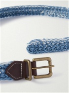 Nicholas Daley - Leather-Trimmed Crocheted Jute-Blend Belt