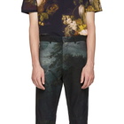 McQ Alexander McQueen Black and Green Patterned Recycled Jeans