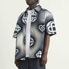 Casablanca Men's Pearlescent Monogram Denim Shirt in Blue