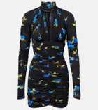 Blumarine Cutout floral jersey minidress