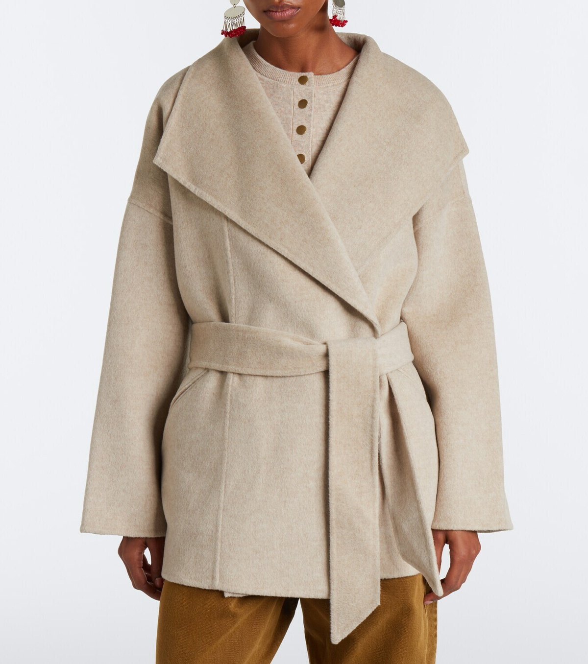 Isabel Marant Ceaton wool and cashmere wrap coat