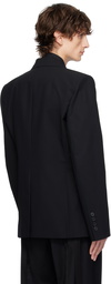 Ann Demeulemeester Black Serge Fitted Blazer